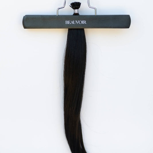 K-Tip 24" 25g Pro Blend Hair Extensions - #1B Midnight (aka Off Black)