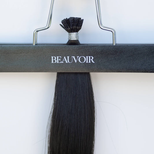 K-Tip 18" 25g Pro Blend Hair Extensions - #1B Midnight (aka Off Black)