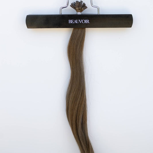 K-Tip 18" 25g Pro Blend Hair Extensions - #8 Whiskey Brown (aka Ash Brown)