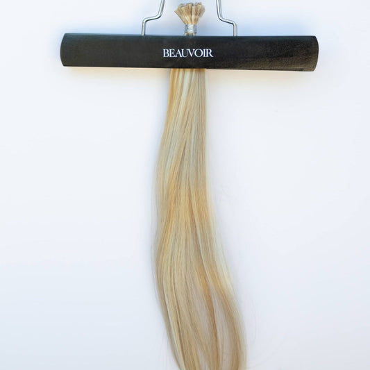 K-Tip 16" 25g Pro Blend Hair Extensions - #80/18/46 Summer Blonde (aka Piano Key White Truffle)