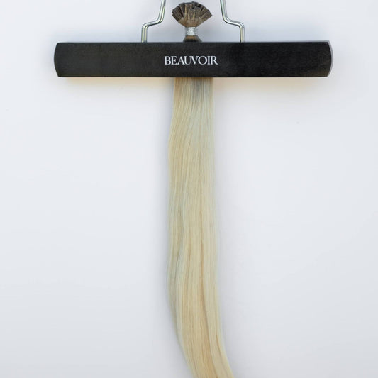 K-Tip 18" 25g Pro Blend Hair Extensions - #T1CC/80 Smokey Blonde (aka Cool Mochachino Brown/White Blonde)