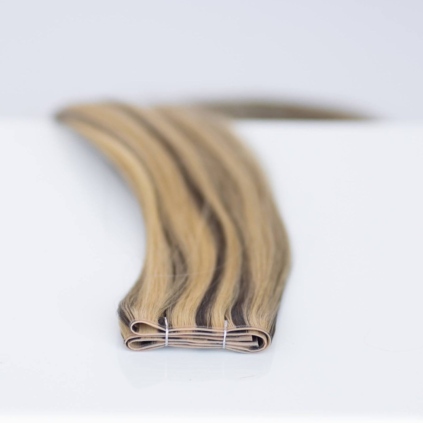 Butterfly Weft 16" 50g Pro Blend - #4/27 Chocolate Brulé (aka Chocolate Brown Highlight)