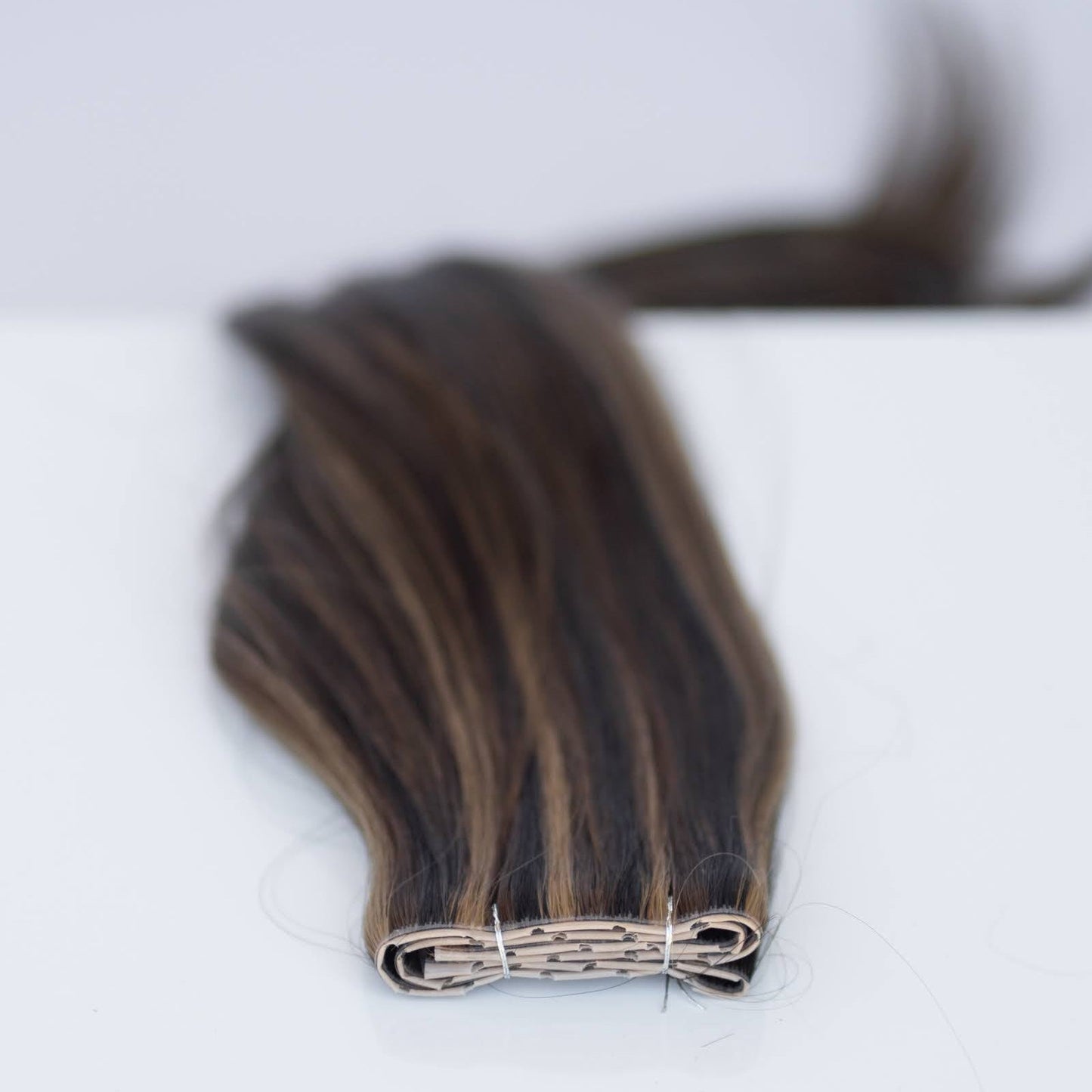 Butterfly Weft 16" 50g Pro Blend -  #1B/2/6 Dark Chocolate Caramel (aka Piano Key Chocolate Drip)