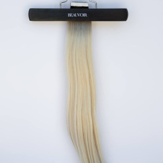 Tape-In 22" 50g Single Donor Virgin - #T1CC/80 Smokey Blonde (aka Cool Mochachino Brown/White Blonde)