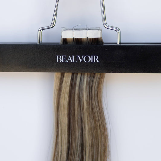 Tape-In 18" 50g Single Donor Virgin - #6/18 Sea Salt & Caramel (aka Highlight Hot Toffee Blonde)