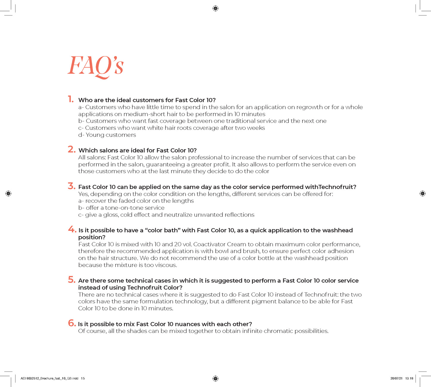 Alter Ego Italy — FAST Color 10' - Ten Minute Professional Colour