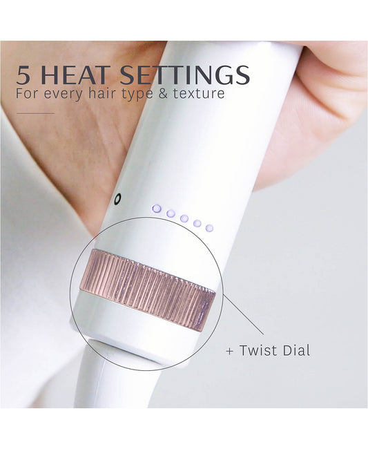 T3 BodyWaver 1.75 Professional Ceramic Styling Iron for Waves and Volume (White & Rose Gold)