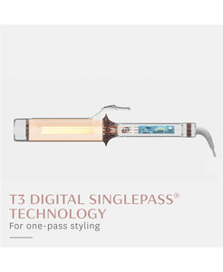T3 BodyWaver 1.75 Professional Ceramic Styling Iron for Waves and Volume (White & Rose Gold)
