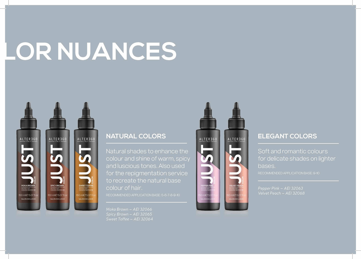 ALTER EGO ITALY- Just Color Series (14 Shades - Select from Menu)